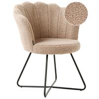 SESSEL Bouclé Beige Lovelock - Beige, Textil (67/86/70cm) - Beliani
