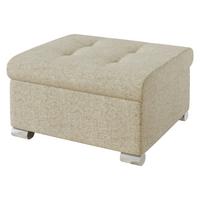 POLSTERHOCKER Niko Klein - Beige/Silberfarben, Holz/Textil (70/41/68cm) - MIRJAN24