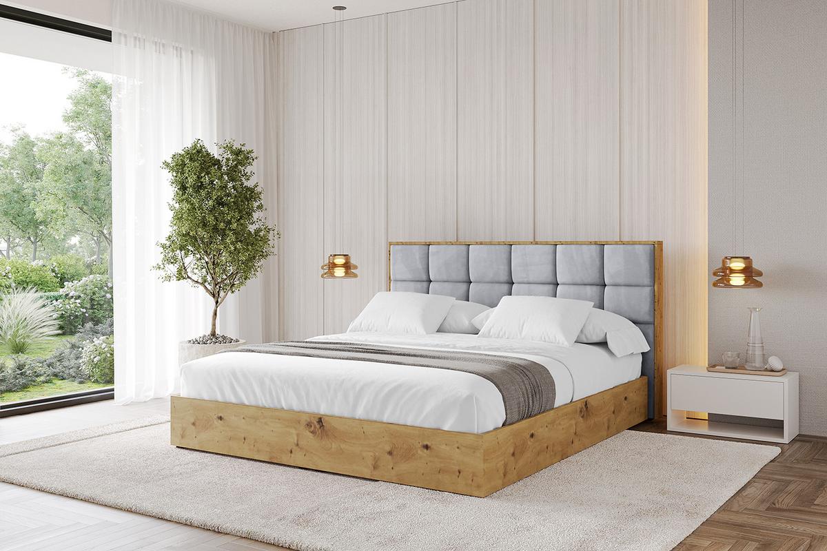 POLSTERBETT mit Bettkasten und Lattenrost, Bett mit Matratze H3/H4 - ENZO2 180x200 Hellgrau - Hellgrau, Holzwerkstoff/Textil (180/200cm) - ALTDECOR