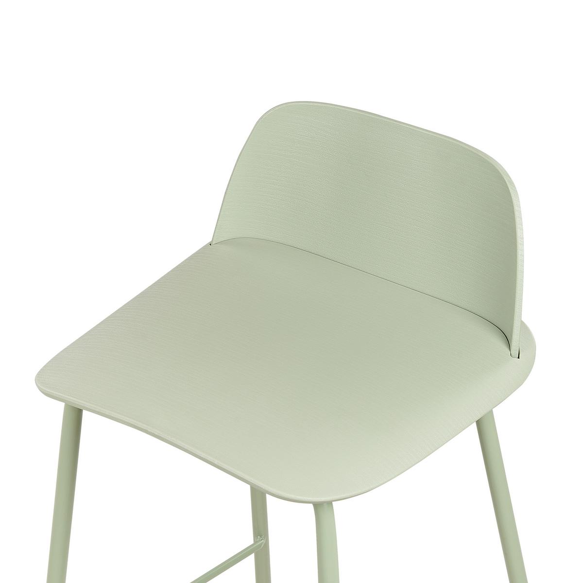 BARHOCKER 4er-Set Kunststoff Grün Mora - Grün, Kunststoff/Metall (48/90/35cm) - Beliani