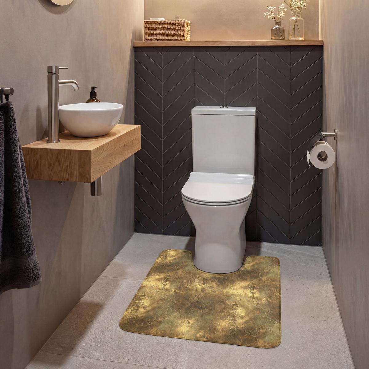 WC-VORLEGER Antik - Metallic-Look - Gold Toilettenvorleger 55x60 cm - Goldfarben, Textil (55/1cm) - OnlyWow