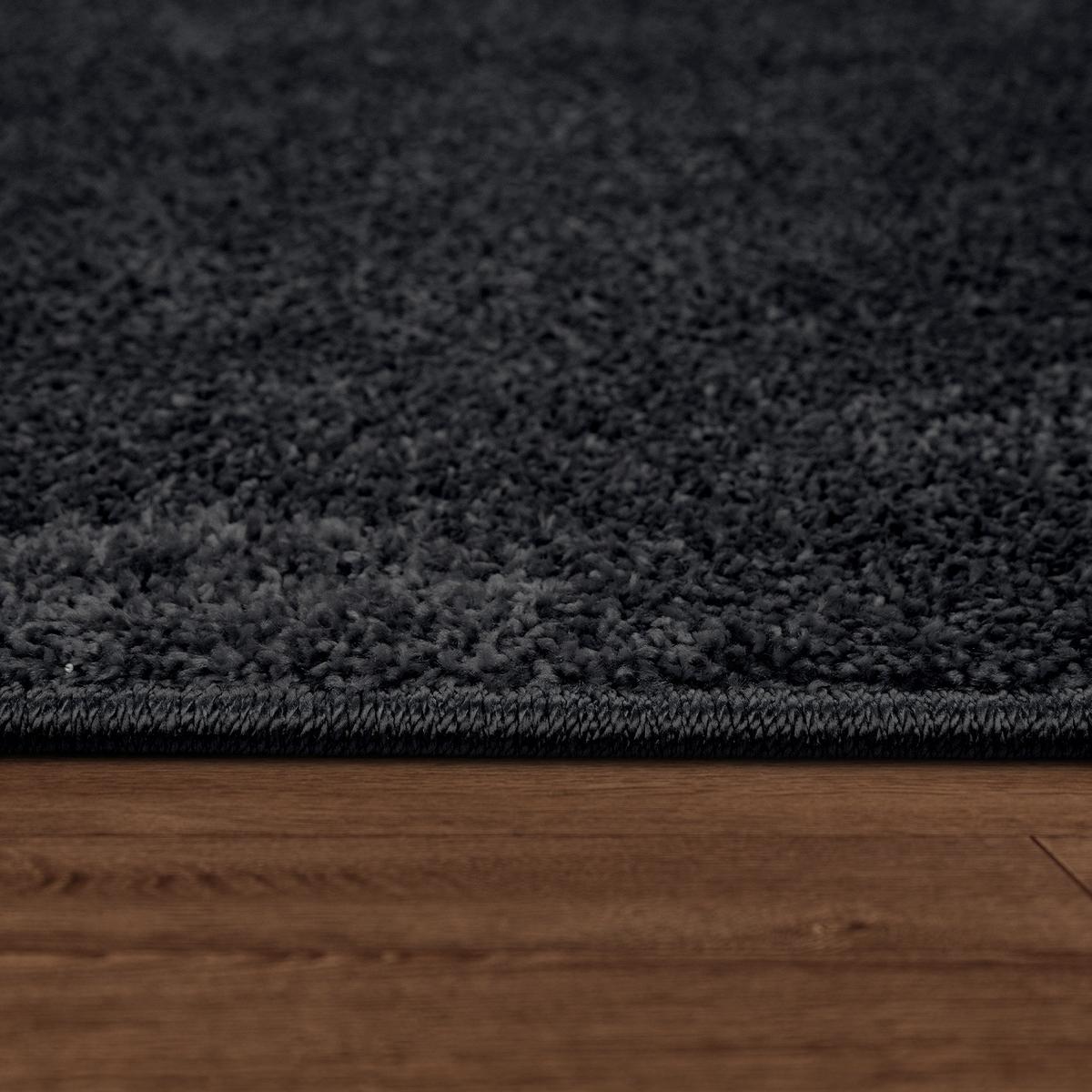 FLACHWEBETEPPICH Grau Schwarz 80 x 250 cm - Schwarz, Kunststoff (80/250cm) - TT Home