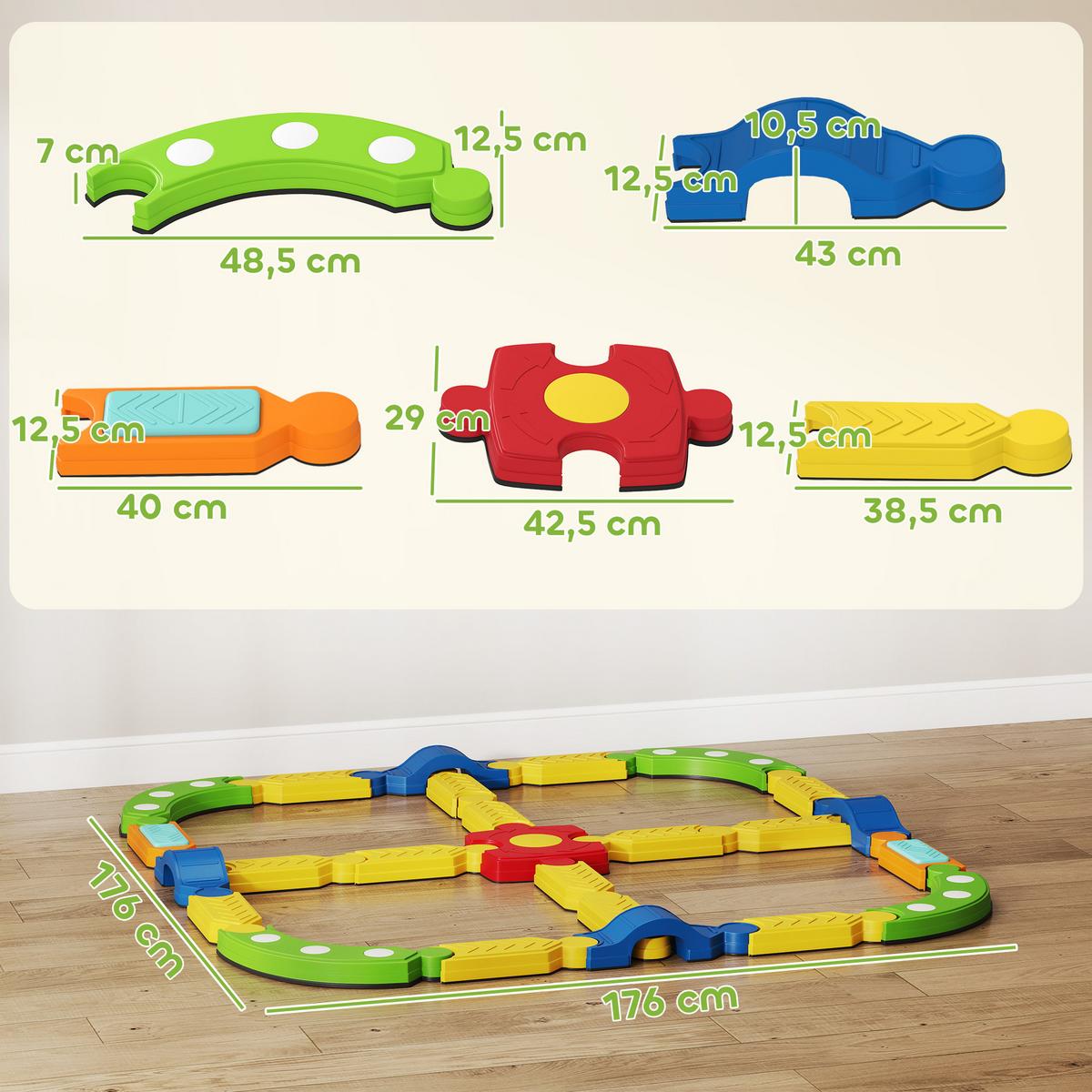 KINDER-BALANCIERBALKEN Kunststoff Mehrfarbig - Multicolor, Kunststoff (176/10.5/176cm) - AIYAPLAY