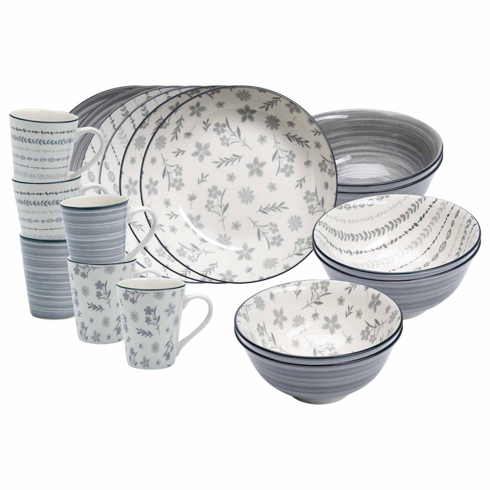 FRÜHSTÜCKS-SET Sendai Mix grau 18-tlg. - Grau, Keramik (2/2/2cm) - Ritzenhoff Breker