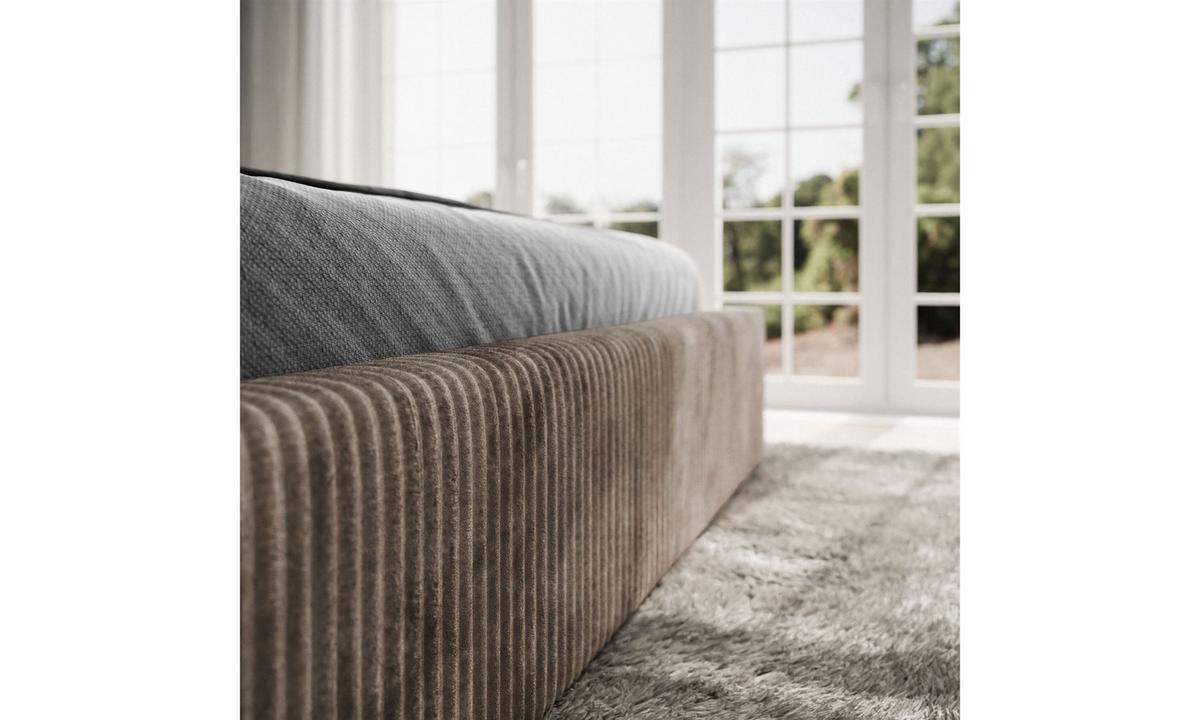 POLSTERBETT TILIA 180x200 cm Tilia 17, 34 Holzlatten, Kopfteil 95 cm - Braun, Textil (180/200cm) - Lookway