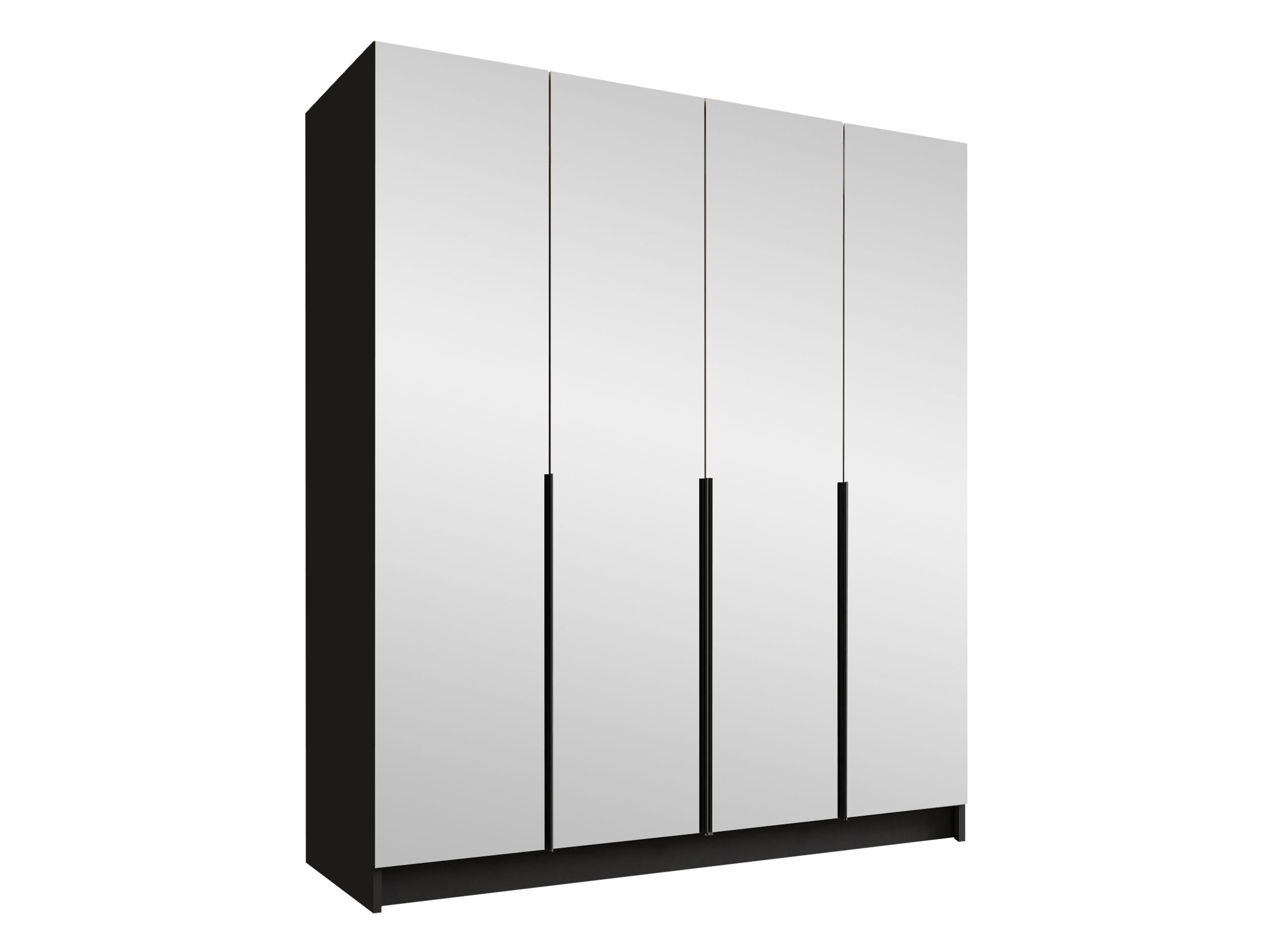 KLEIDERSCHRANK Santi III - Schwarz, Holzwerkstoff/Metall (200/215/58cm) - MIRJAN24