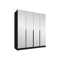 KLEIDERSCHRANK Santi III - Schwarz, Holzwerkstoff/Metall (200/215/58cm) - MIRJAN24