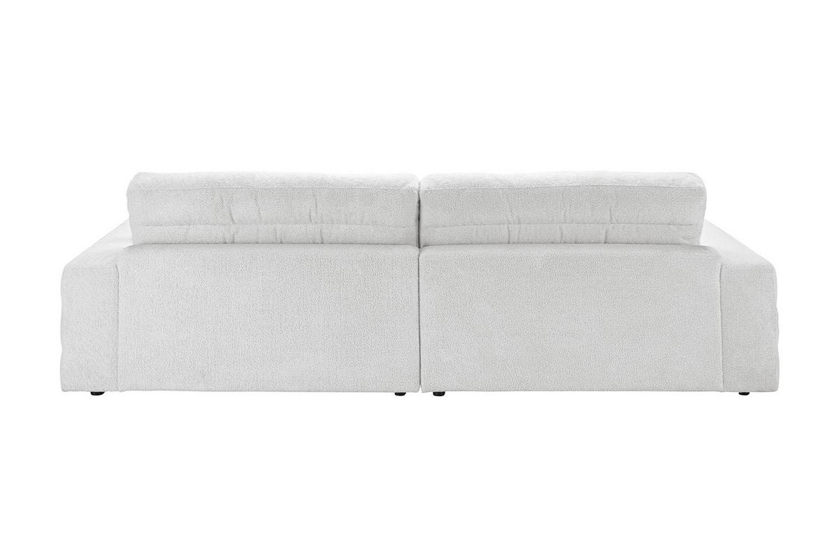 BIG SOFA LANA Hellgrau Webstoff - Hellgrau/Schwarz, Textil (296/83/178cm) - KAWOLA