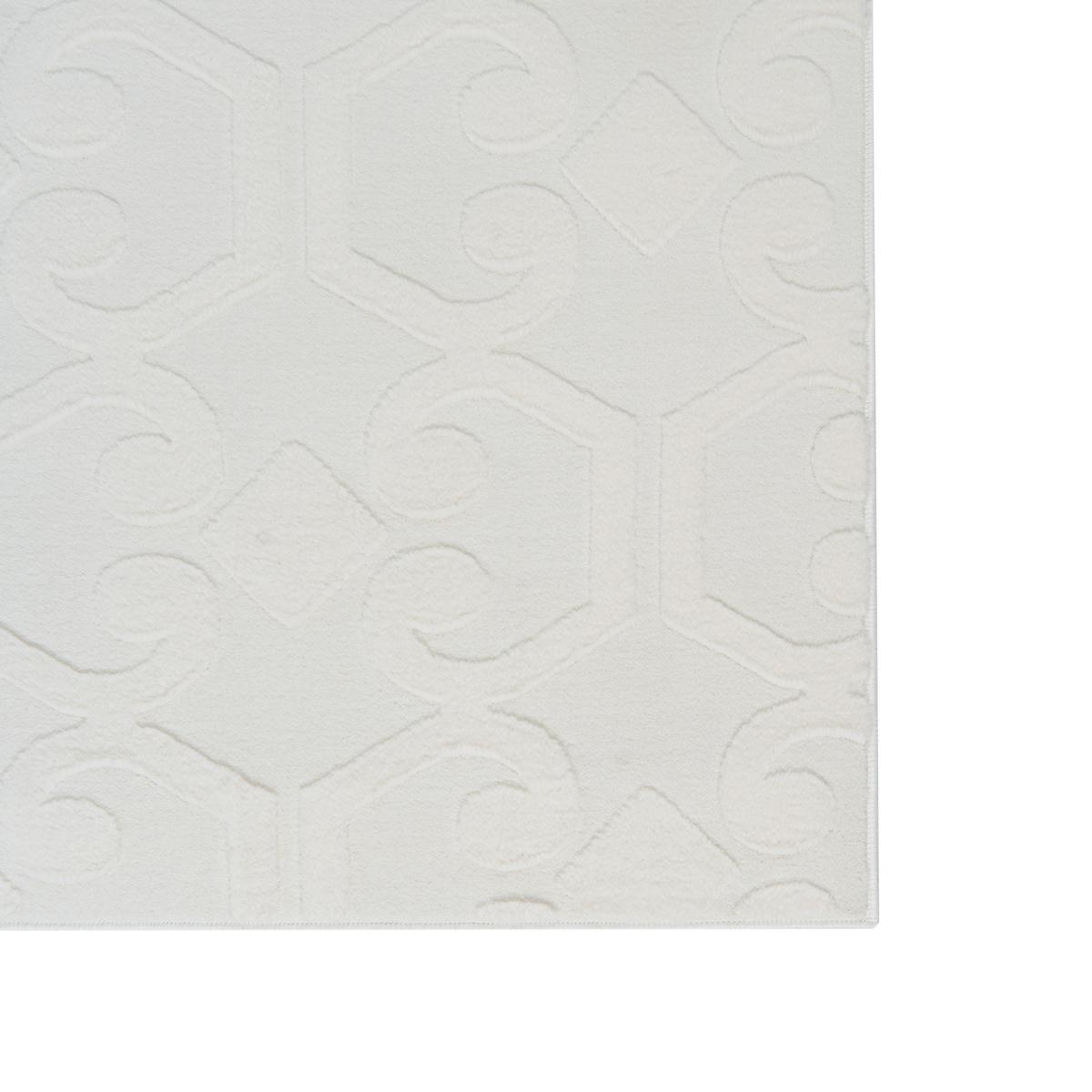TEPPICH Cremeweiß 160/230 cm Gannett - Creme/Weiß, Textil (160/230cm) - Beliani