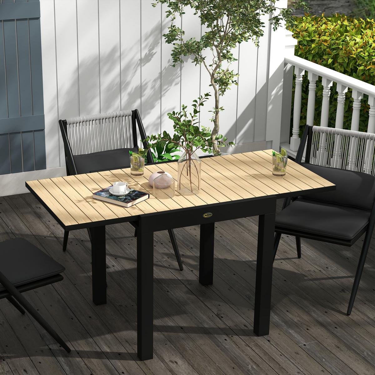 GARTENTISCH, Gelb, Aluminium - Gelb, Metall (162/80/75cm) - Outsunny