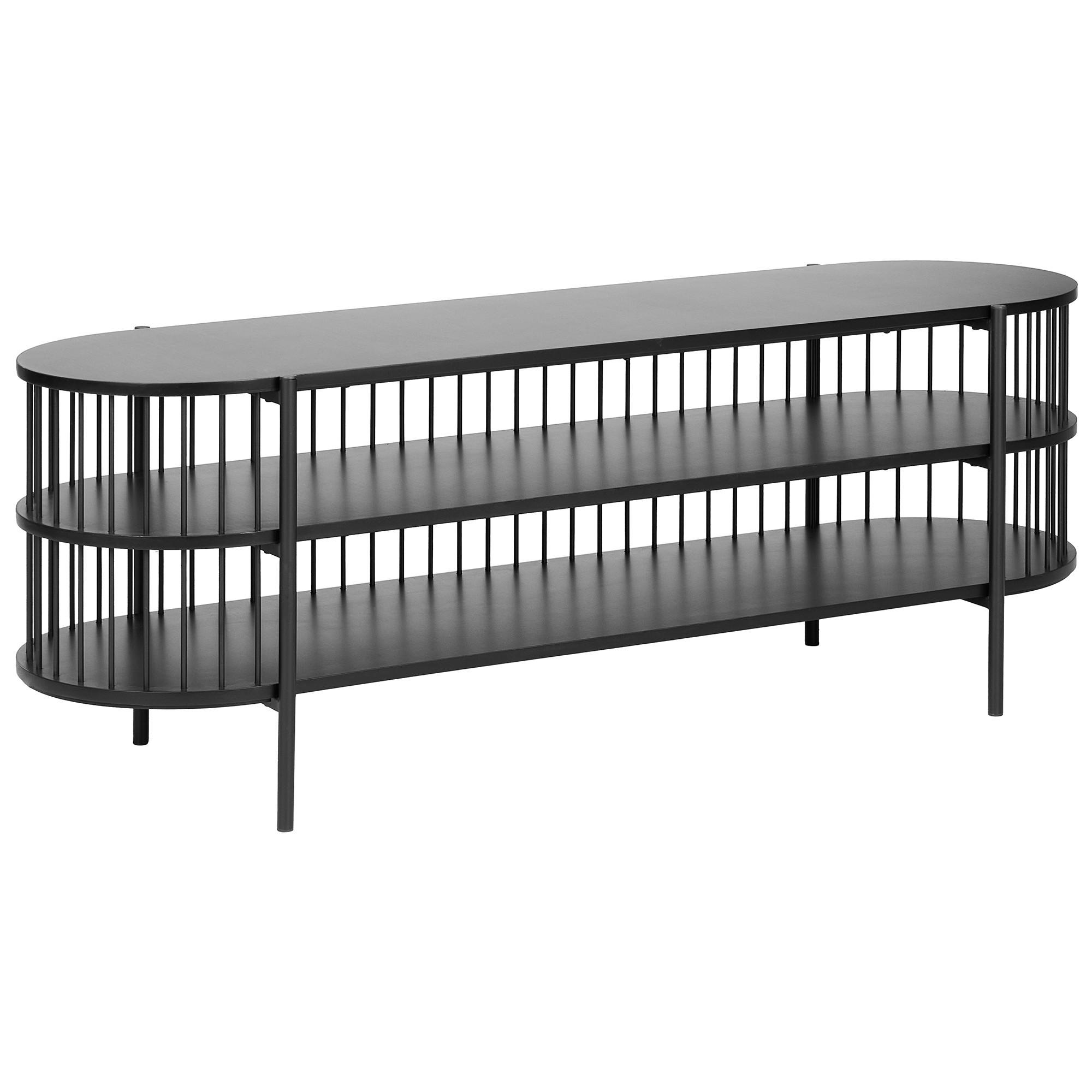 TV-MÖBEL Schwarz Birson - Schwarz, Holzwerkstoff (140/50/44cm) - Beliani
