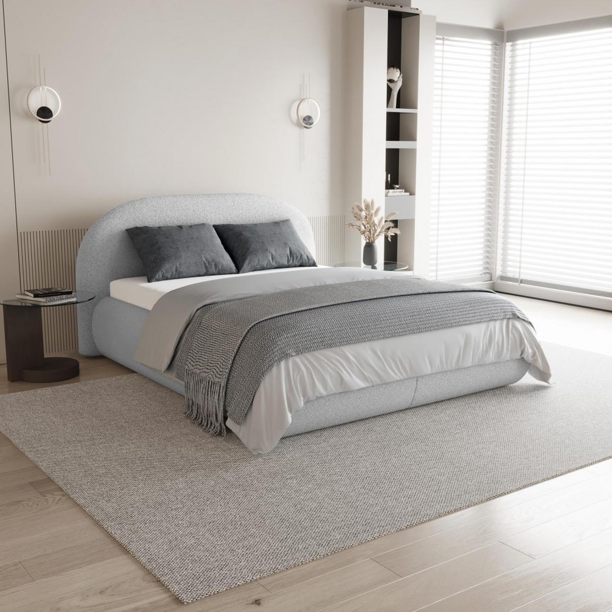 POLSTERBETT Motti mit Matratze und Topper, 140x200 cm, Hellgrau - Hellgrau, Textil (140/200cm) - Beautysofa