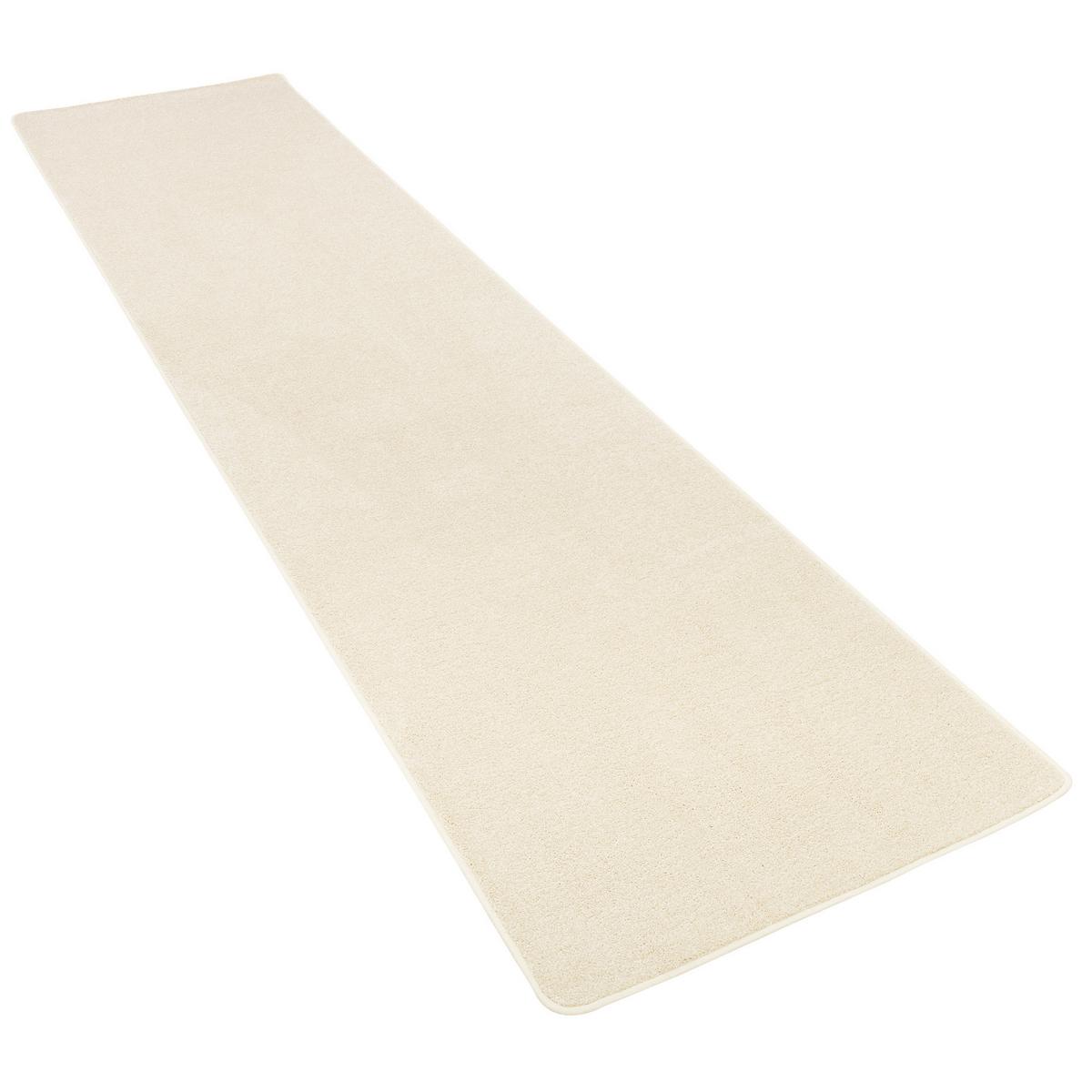 HOCHFLOR VELOURS LÄUFER TEPPICH LUNA - Creme, Textil (80/400cm) - Snapstyle
