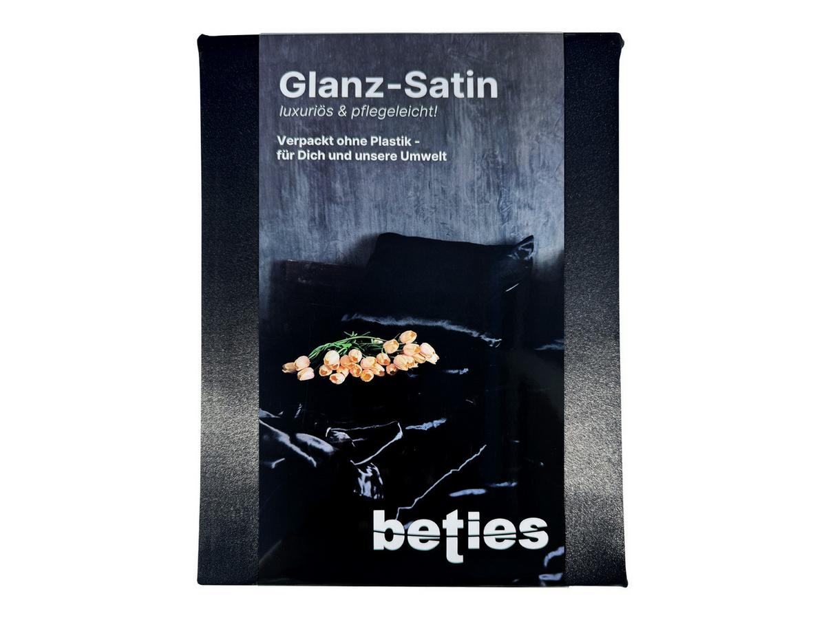 BETTBEZUG Glanz Satin schwarz 155/220 cm - Schwarz, Textil (155/220cm) - beties Heimtextil