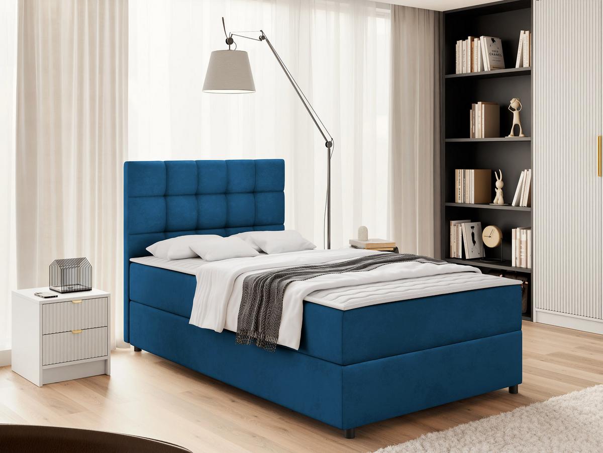 BOXBETT Lind - H3 - Blau/Schwarz, Holz/Holzwerkstoff (90/200cm) - MIRJAN24
