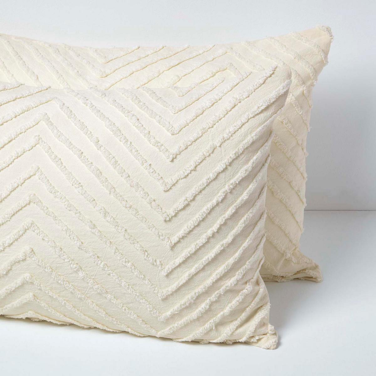 BETTWÄSCHE Perkal getuftet - Weiß, Textil (260/220cm) - Homescapes