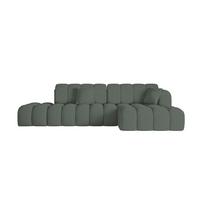 ECKSOFA mit Schlaffunktion Ottomane RECHTS OLEA-L2 321x164x75 Grün Tissu - Waldgrün/Schwarz, Holzwerkstoff/Kunststoff (164/321cm) - ALTDECOR