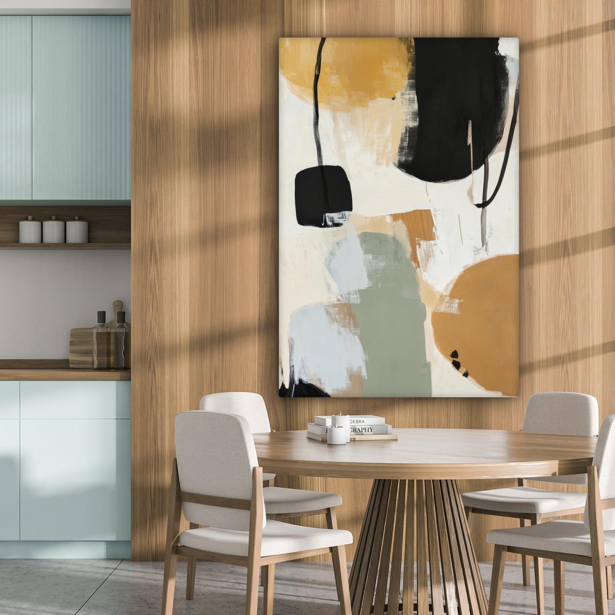 LEINWANDBILD Farbe - Abstrakt - Farben Deko XXL 80x120 cm - Currygelb, Textil (80/120cm) - MuchoWow
