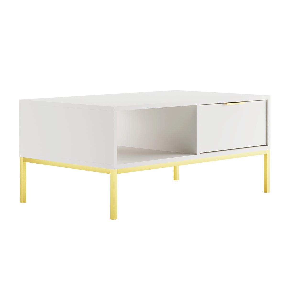 COUCHTISCH Seattle Weiß - Weiß, Holzwerkstoff (60/100/45.4cm) - Petits-meubles