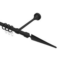 GARDINENSTANGE Primus Lorenzo 120 cm, 1-läufig, 16 mm Ø Schwarz - Schwarz, Metall (120cm) - INTERDECO