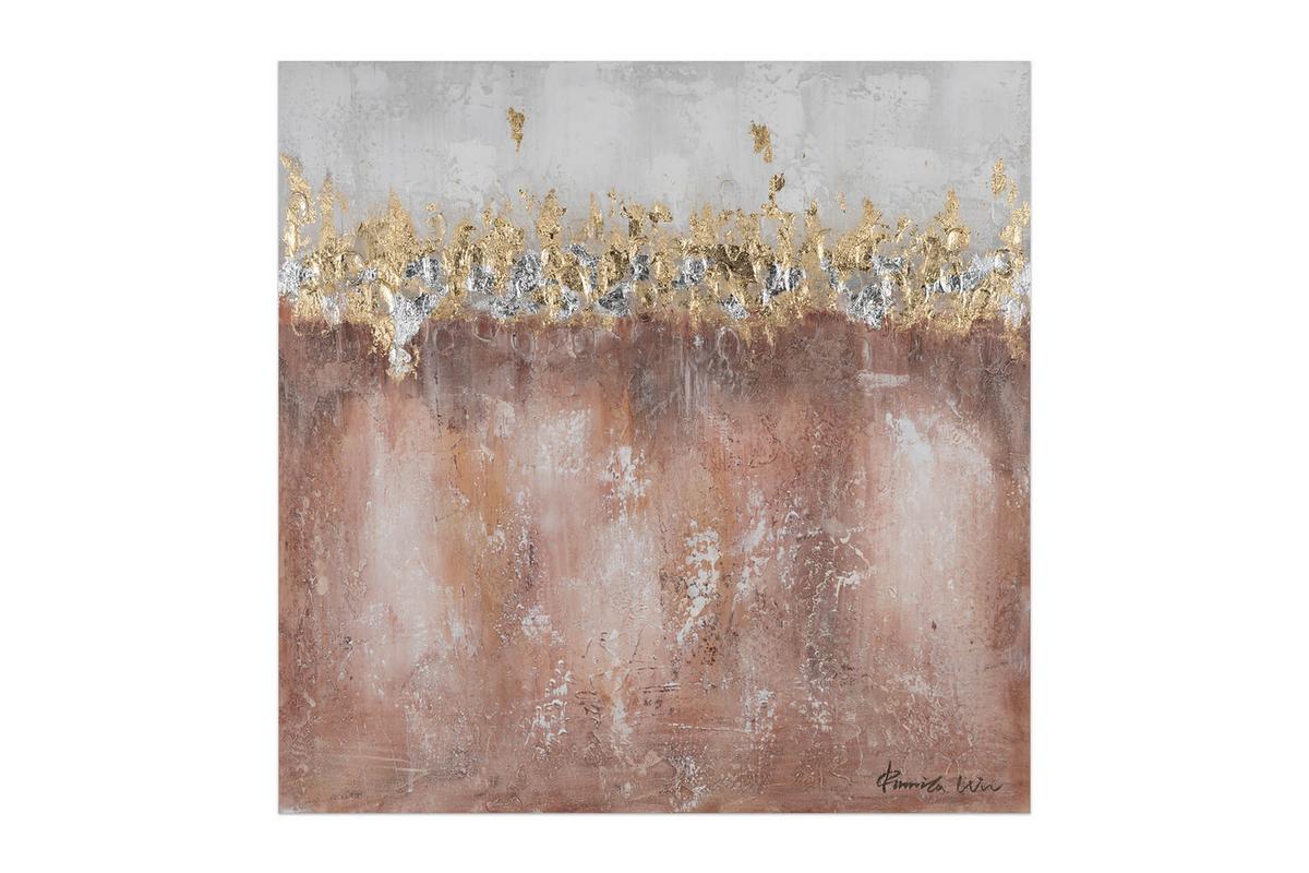 ACRYLBILD HANDGEMALT 60/60 cm - Pink, Holz/Textil (60/60cm) - KUNSTLOFT