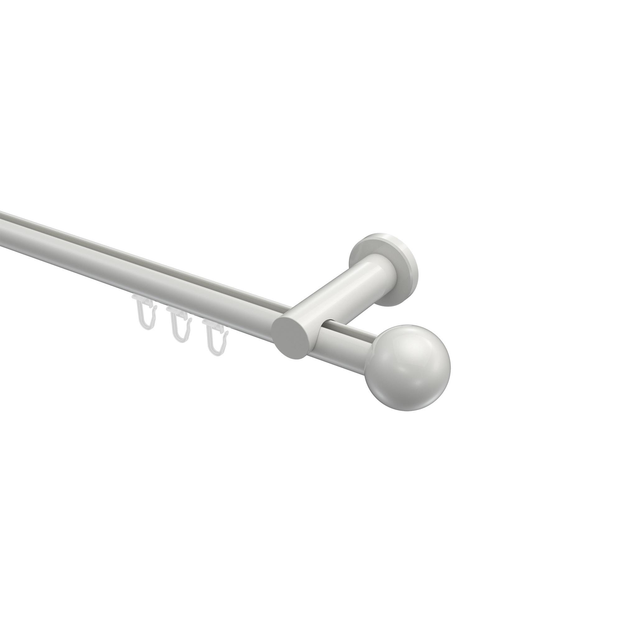 GARDINENSTANGE INNENLAUF Platon Luino 300 cm (geteilt in 3 x 100 cm), 1-läufig, 20 mm Ø Weiß - Weiß, Metall (300cm) - INTERDECO