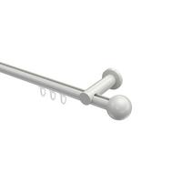 GARDINENSTANGE INNENLAUF Platon Luino 300 cm (geteilt in 3 x 100 cm), 1-läufig, 20 mm Ø Weiß - Weiß, Metall (300cm) - INTERDECO