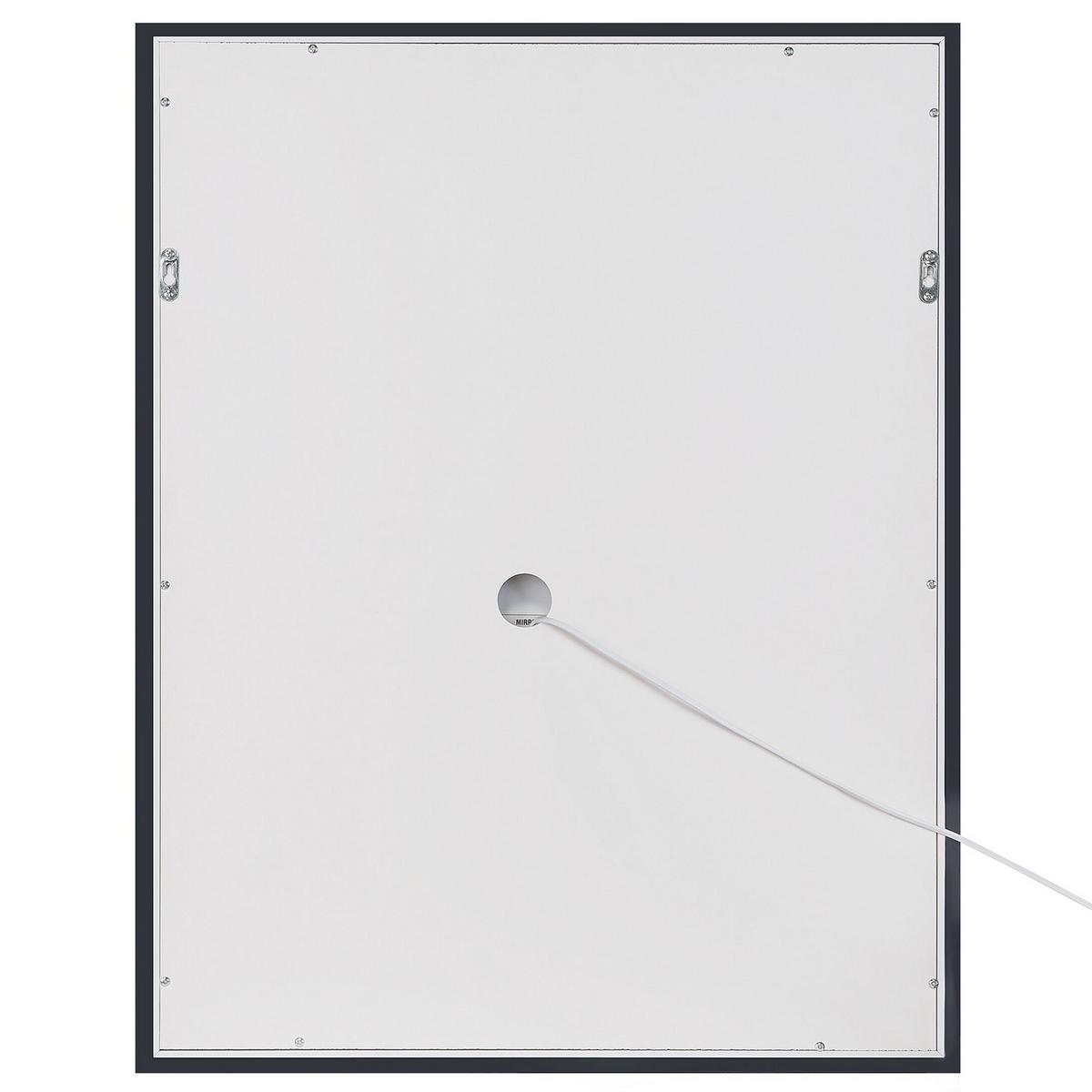BADSPIEGEL mit LED-Beleuchtung rechteckig 60/80 cm Martinet - Silberfarben, Kunststoff (60/80/4cm) - Beliani
