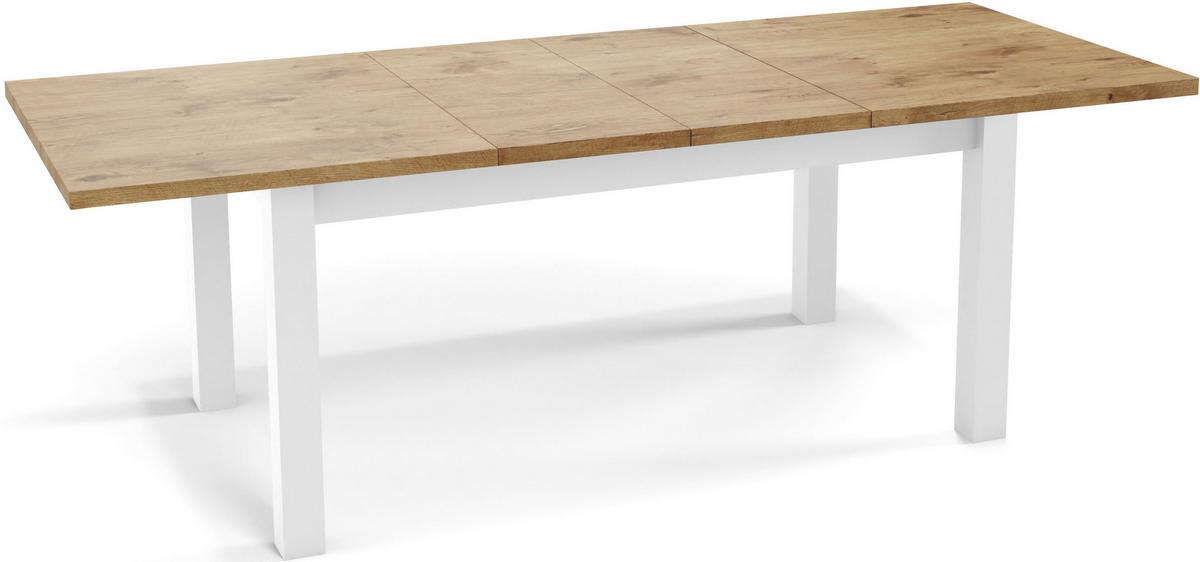 ESSTISCH Molly rechteckig ausziehbar, Lancelot Eiche 160-240/90/75 cm - Eichefarben/Weiß, Holz/Holzwerkstoff (90/240/75cm) - WFL GROUP