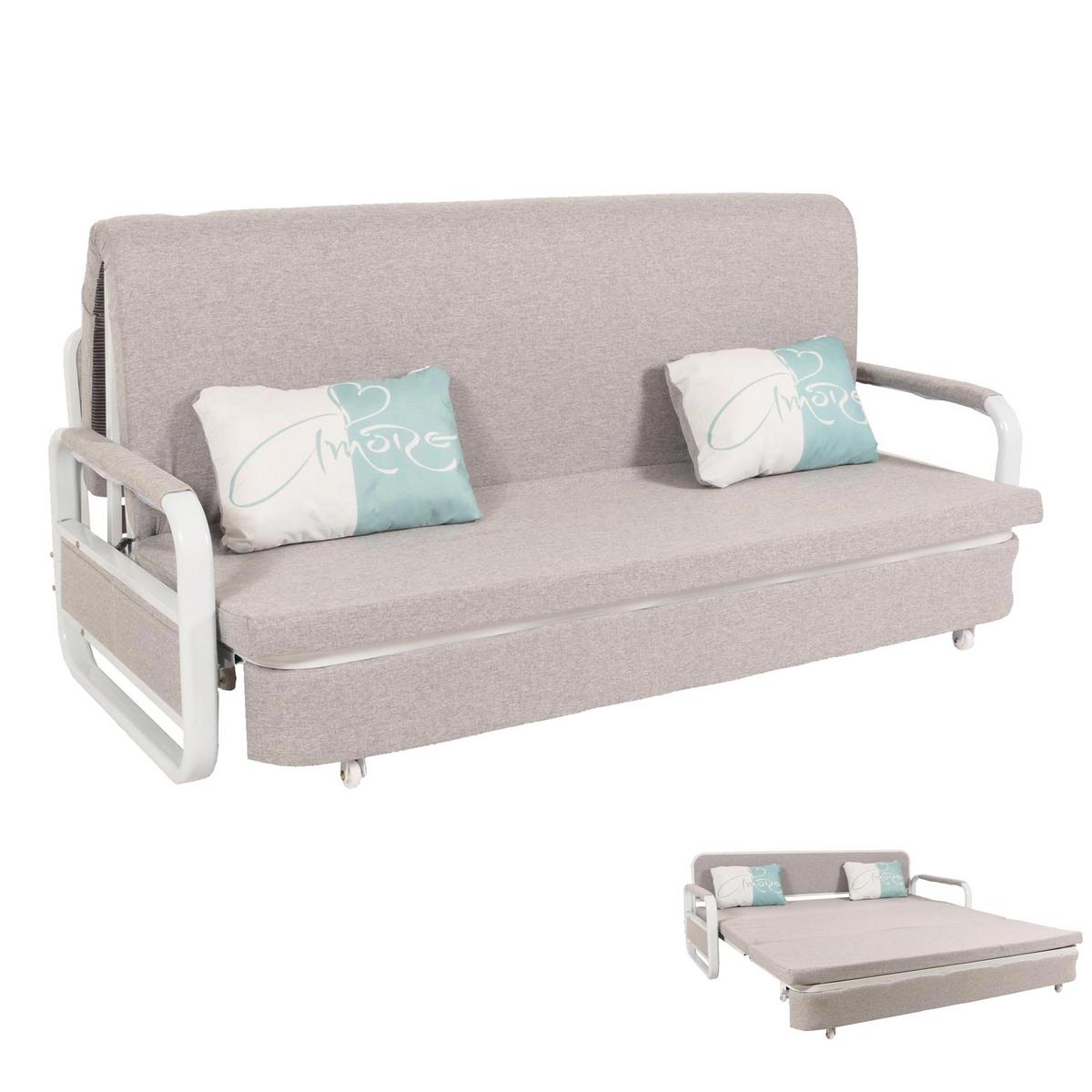 SCHLAFSOFA Grau - Hellgrau/Grau, Textil (190/71/185cm) - MCW
