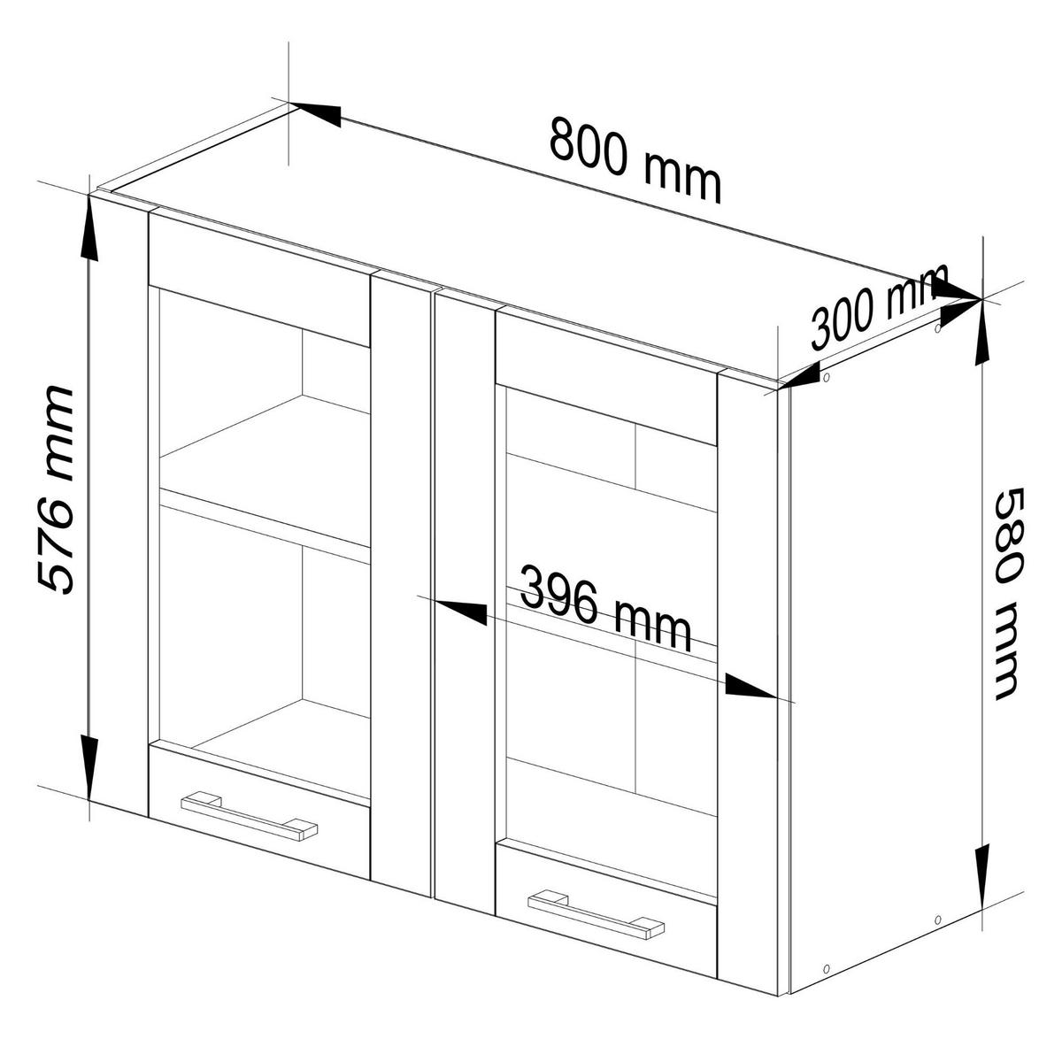 HÄNGESCHRANK Weiß, Eiche Artisan 58/80/30,5 - Weiß/Eiche Artisan, Holzwerkstoff (80/58/30cm) - RAUMHIRSCH FURNITURE
