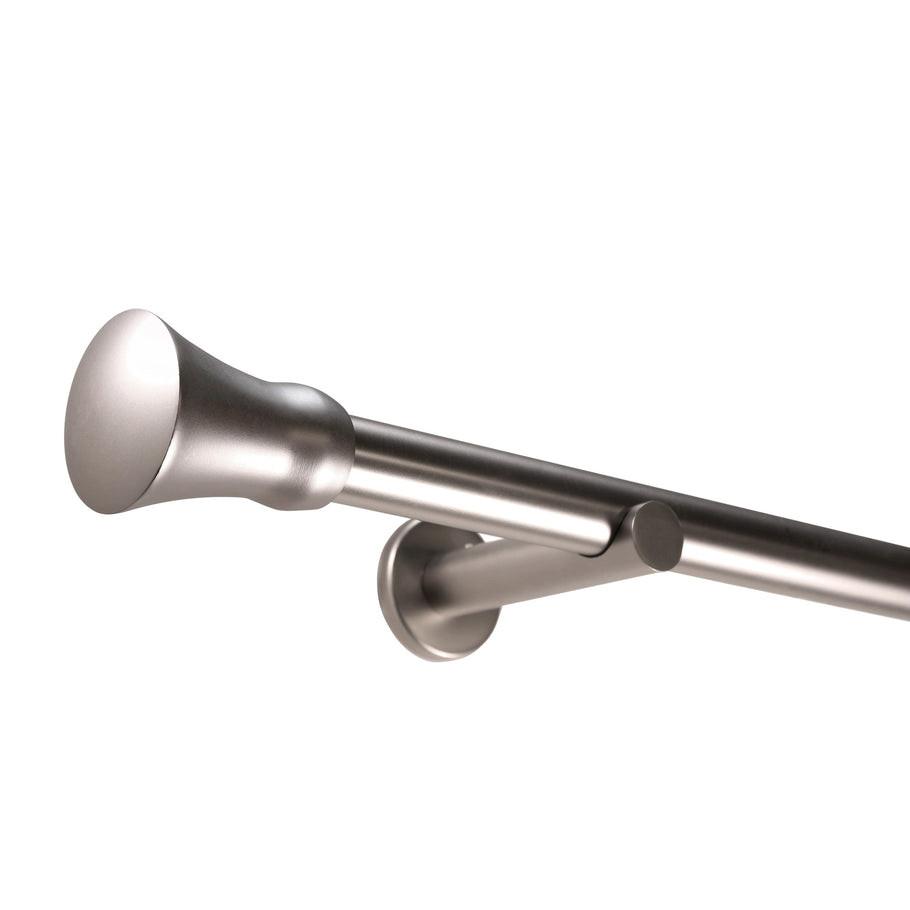 GARDINENSTANGE auf Maß 1-lauf Wandmontage Kegel 480cm - Silberfarben, Metall (480cm) - Deco-Raum