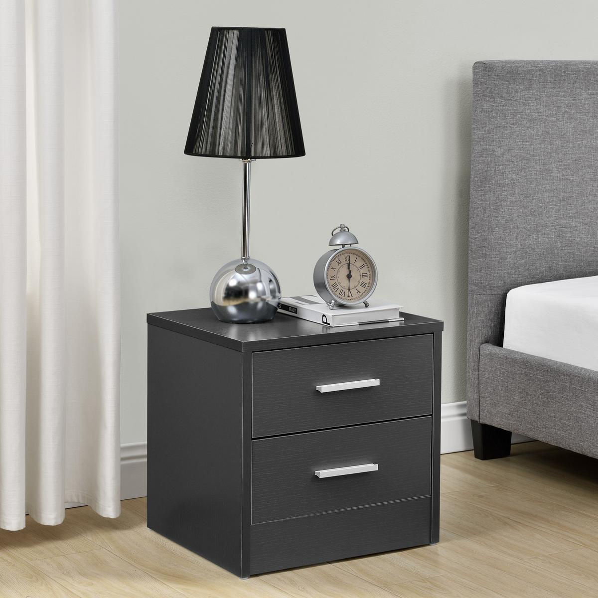 NACHTTISCH Jette - Grau, Holzwerkstoff (38/37/34cm) - [en.casa]