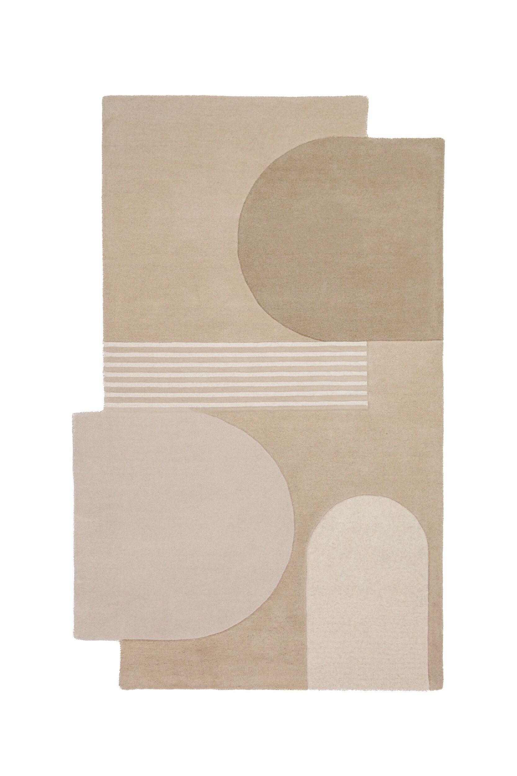 WOLLTEPPICH HALLEIN, abstrakt, aus Wolle, Natur, 150 x 240 cm - Beige, Textil (240/150cm) - KADIMA DESIGN