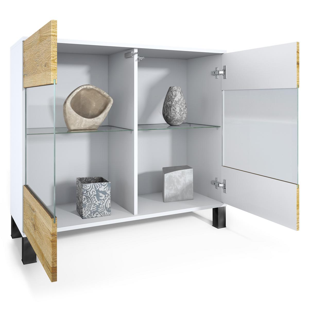 KOMMODE Bari Schwarz Hochglanz - Schwarz Hochglanz, Holzwerkstoff (92.5/84.5/35cm) - Vladon