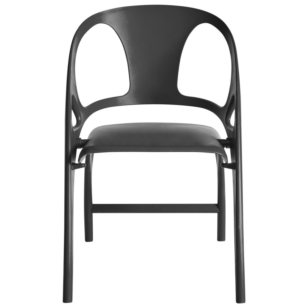 GARTENSTUHL 4er-Set Schwarz Nemi - Schwarz, Kunststoff (59/80/53cm) - Beliani