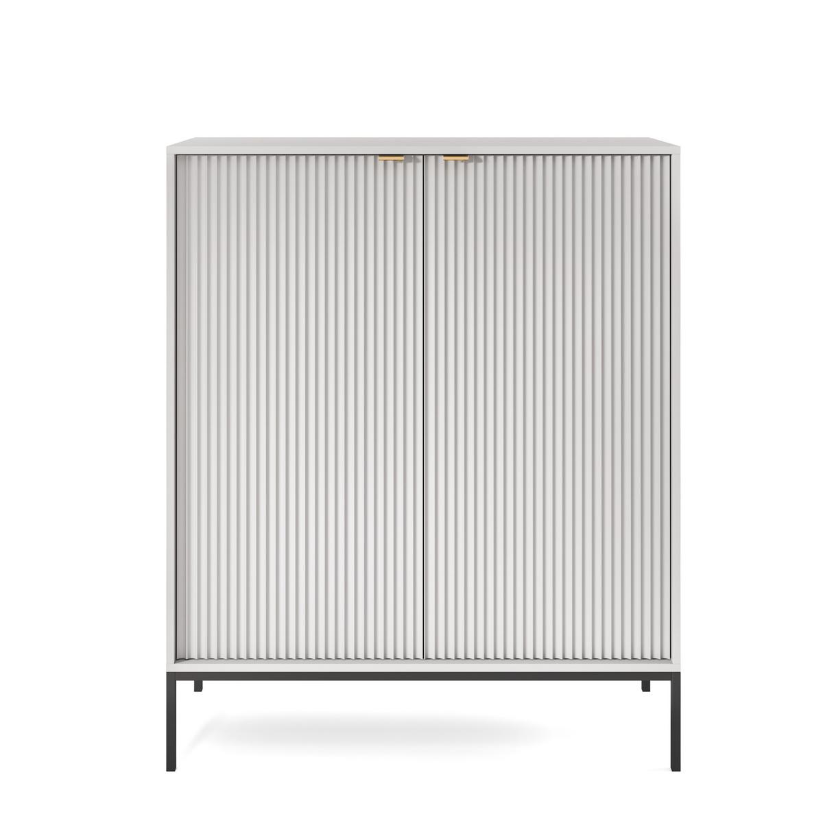 HIGHBOARD STELLARE 104/125/39 cm mit 2 Türen Grau - Grau, Holzwerkstoff (104/125/39cm) - MASSENO