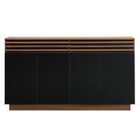 SIDEBOARD in Holzoptik und Schwarz, mit 4 Türen und 2 Schubladen - Walnussfarben, Holzwerkstoff (150/85/40cm) - Urban Meuble