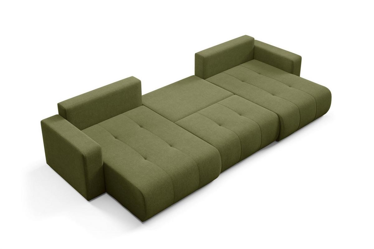WOHNLANDSCHAFT Augusto - Grün, Holzwerkstoff/Textil (344/82/149cm) - Fun Möbel