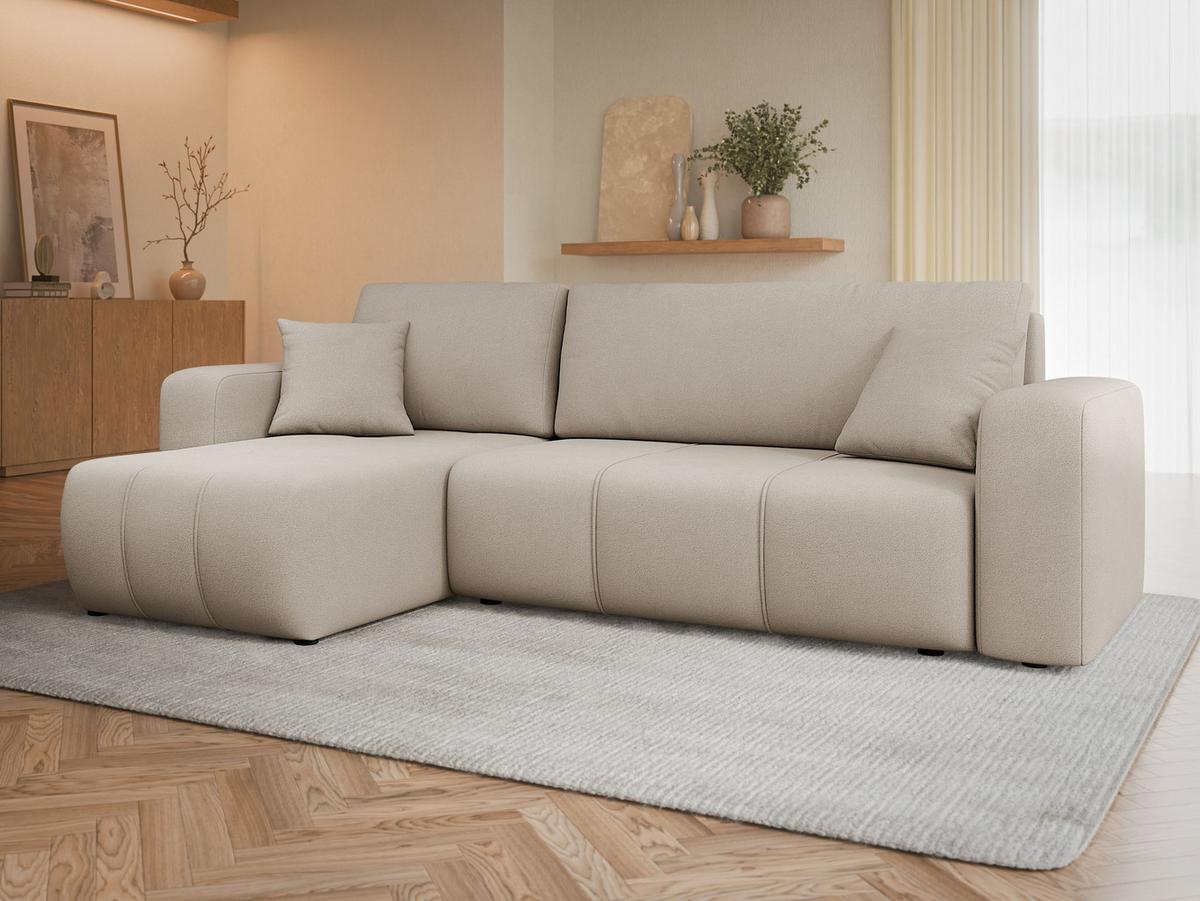 ECKSOFA Furyn - Beige/Schwarz, Holz/Kunststoff (244/145cm) - MIRJAN24