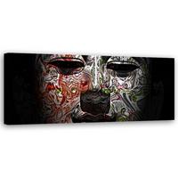 WANDBILD feng shui buddha gesicht - Grau, Textil (90/30cm) - Feeby