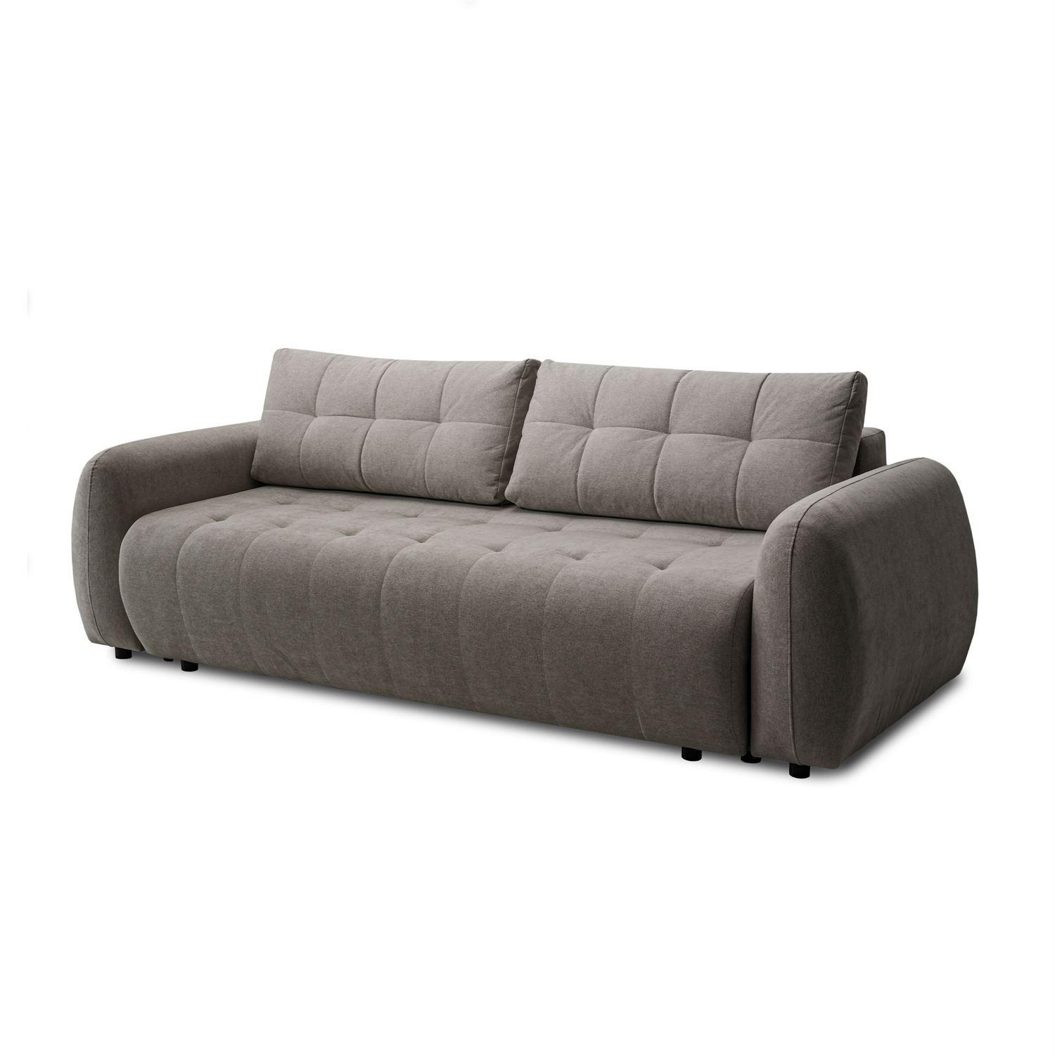 SOFA OMEGA Zweisitzer mit Schlaffunktion, Rosa 21 - Braun, Textil (252/92/105cm) - Lookway