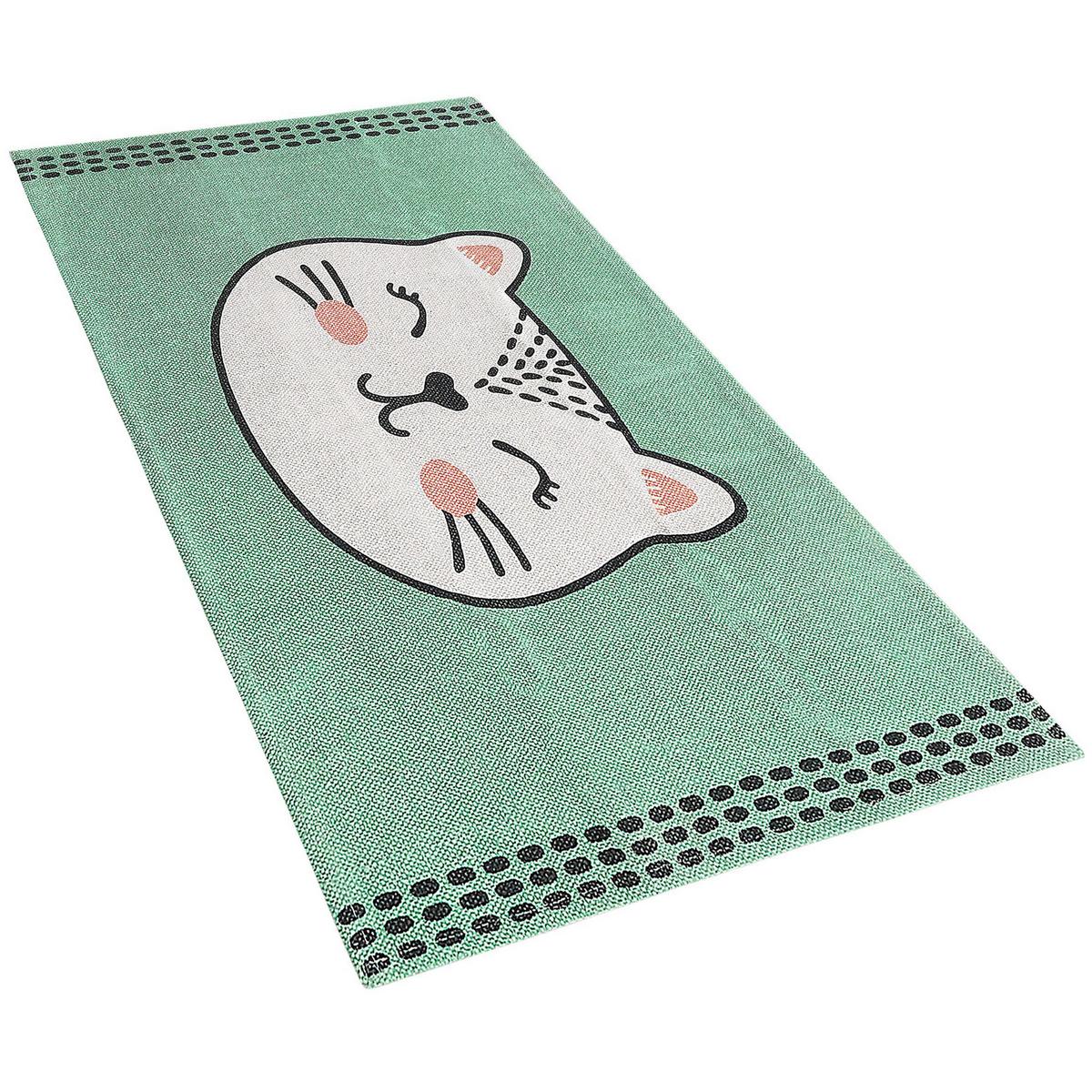 KINDERTEPPICH Howrah 90/60 cm - Grün, Textil (60/90cm) - Beliani