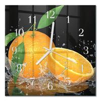 WANDUHR aus Glas 30x30 cm - Orangen - Orange, Glas (30/30/0.4cm) - TULUP