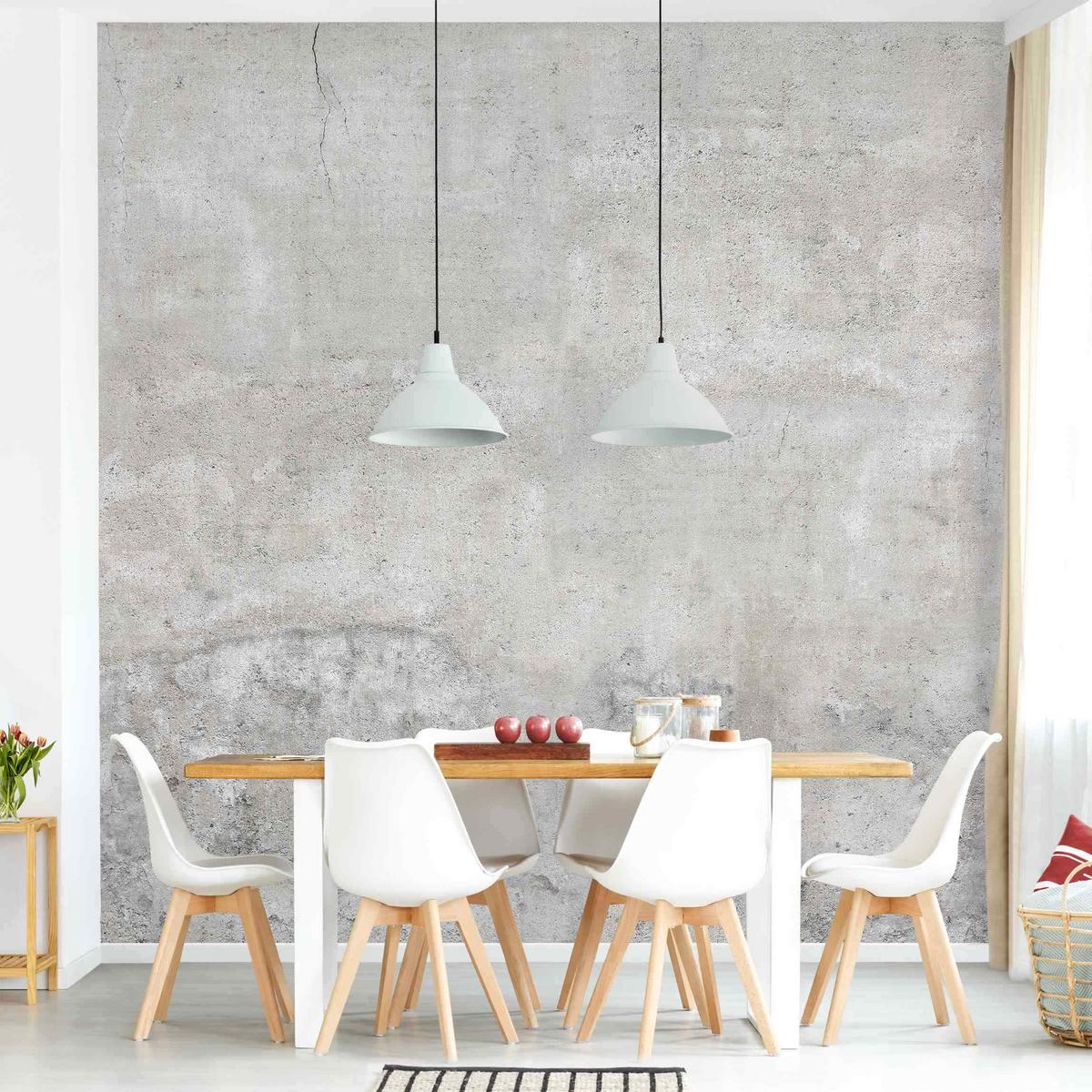 FOTOTAPETE Shabby Betonoptik 288/288 cm - Grau, Papier (288/288cm) - Bilderwelten
