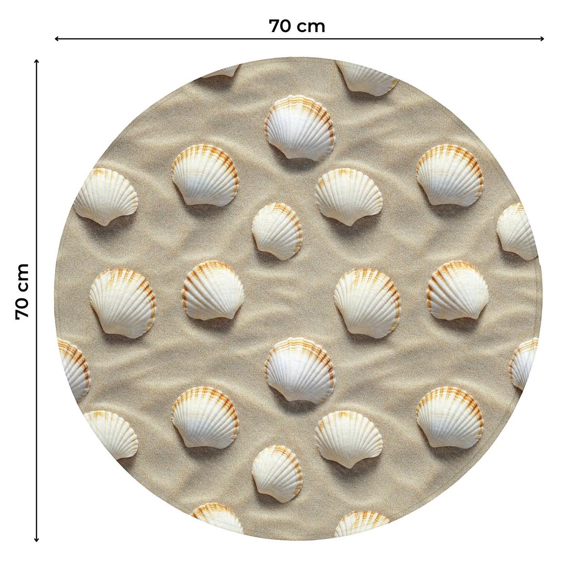 WC-VORLEGER Muscheln - Sand - Maritim Toilettenteppich 70x70 cm - Sandfarben, Textil (70/1cm) - OnlyWow