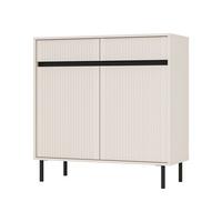 KOMMODE OSTIA 100/100/40 cm mit 2 Schubladen 2 Türen Beige - Beige, Holzwerkstoff (100/100/40cm) - MASSENO