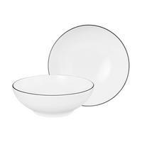 DESSERTSCHALEN RUND Lido Black Line weiß ø 15 cm 2er Set - Weiß, Keramik (15.2cm) - Seltmann Weiden