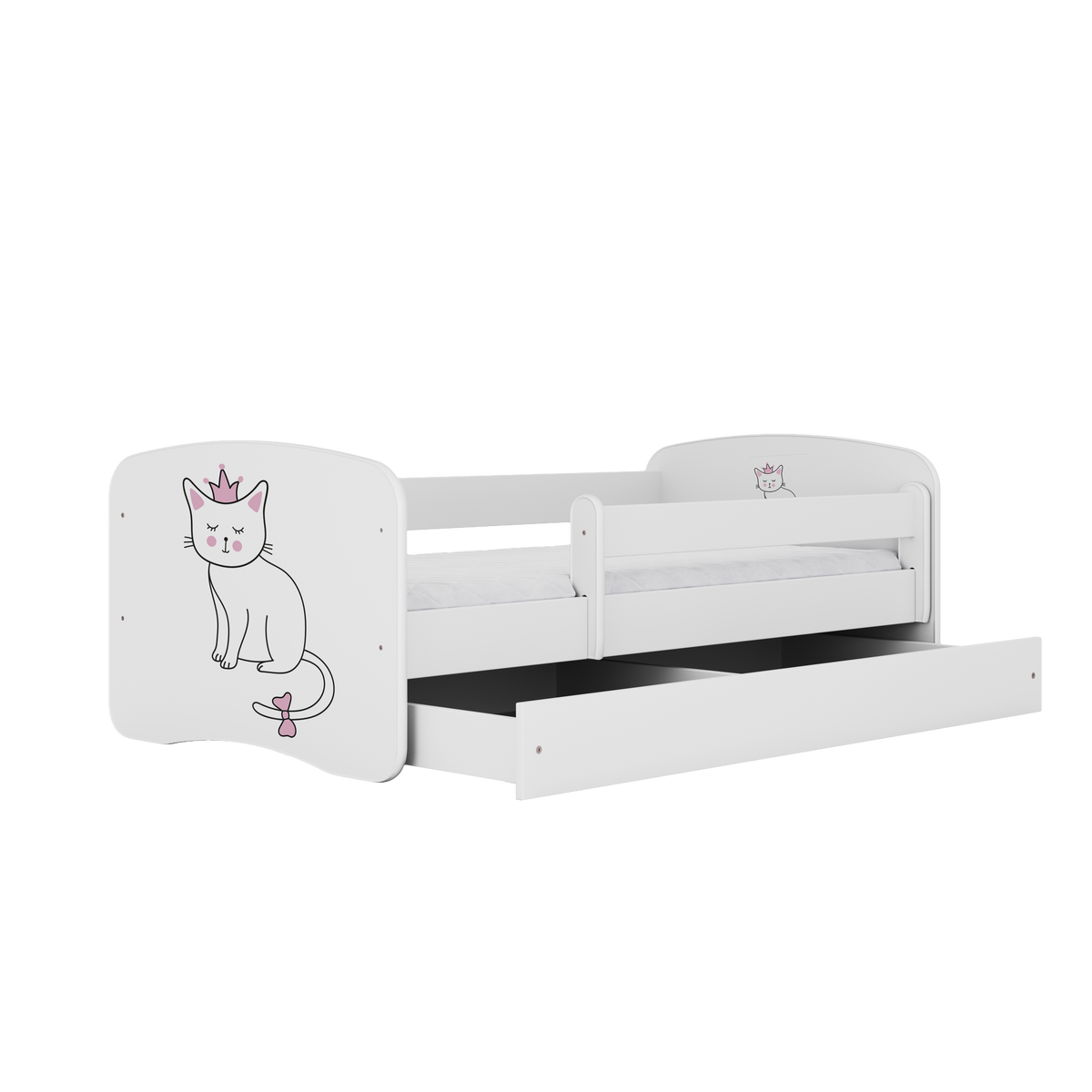 KINDERBETT Katze mit Schublade 140/70 80/61/144 - Weiß, Holzwerkstoff (70/140cm) - RAUMHIRSCH FURNITURE