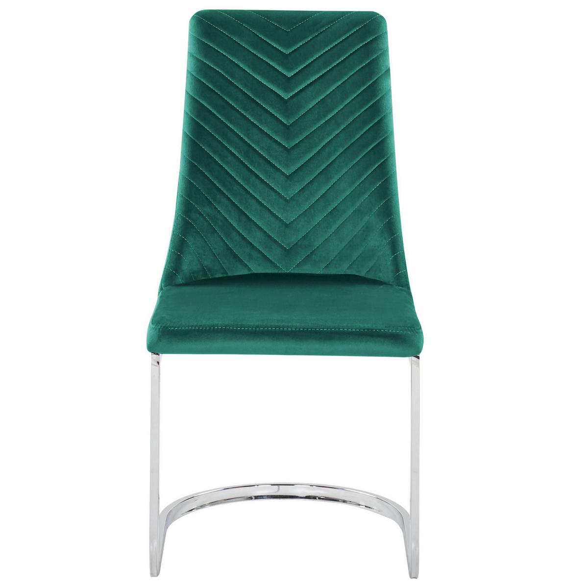 ESSZIMMERSTUHL 2er-Set Samtstoff Grün Altoona - Grün, Textil/Metall (46/96/58cm) - Beliani